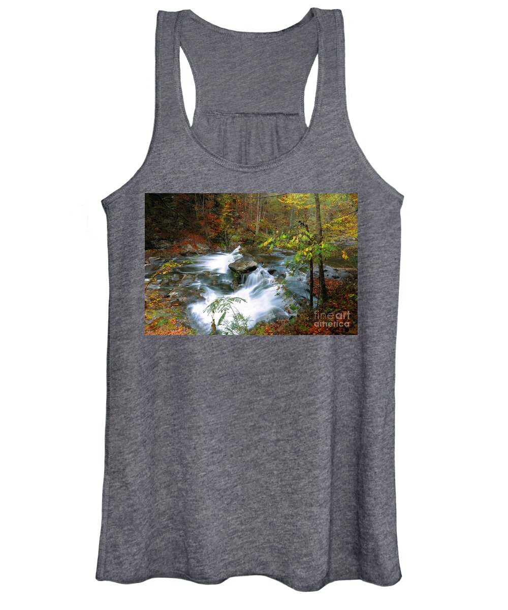 Creeks Women's Tank Top featuring the photograph Solitude Falls by Rick Lipscomb