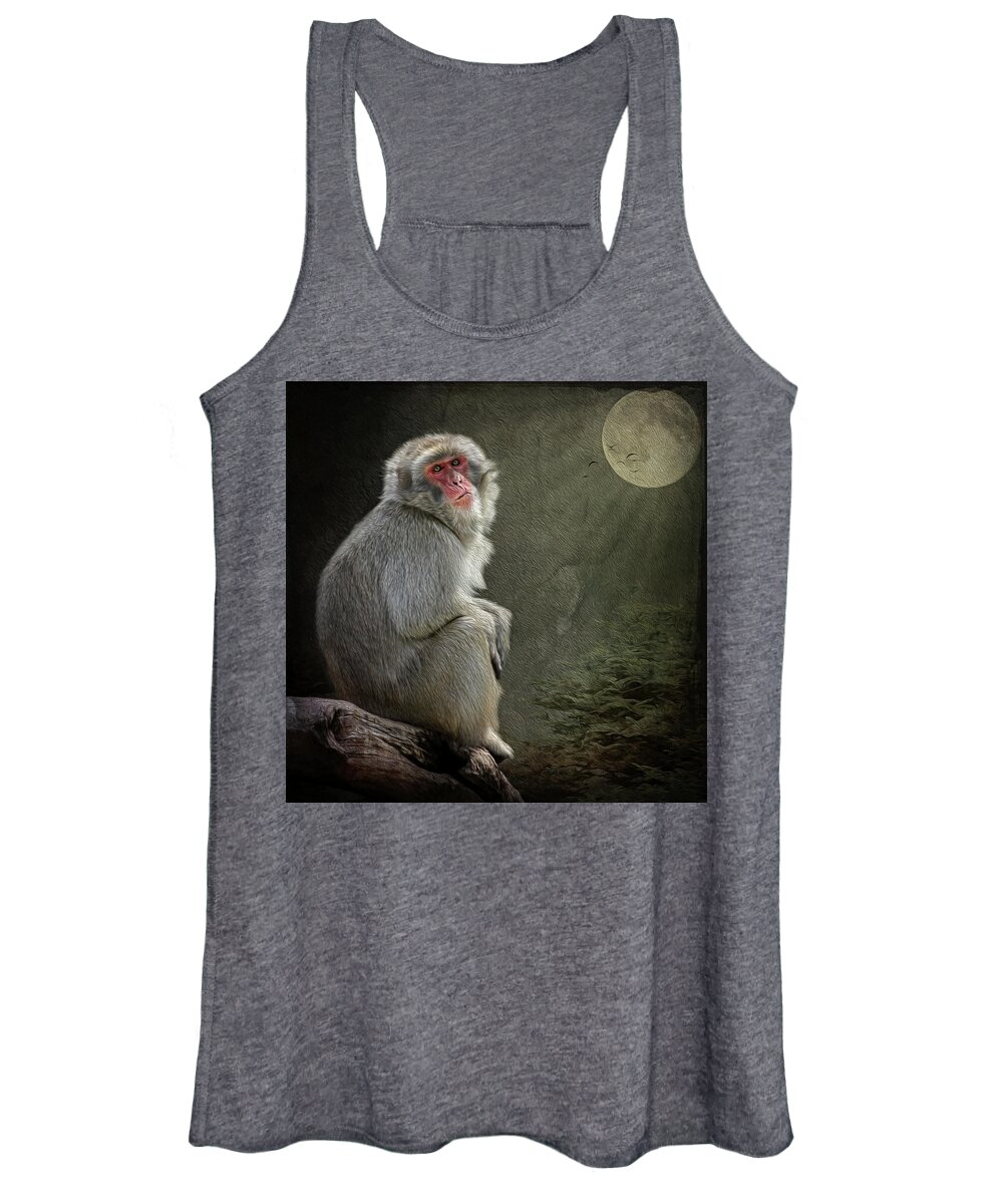 Monkey Women's Tank Top featuring the digital art Solitude by Maggy Pease