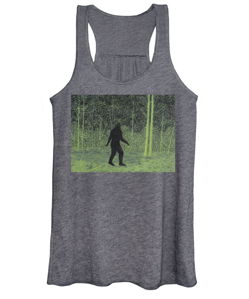 Sasquatch Women's Tank Top featuring the painting Somewhere Out There 1 by Doug Miller