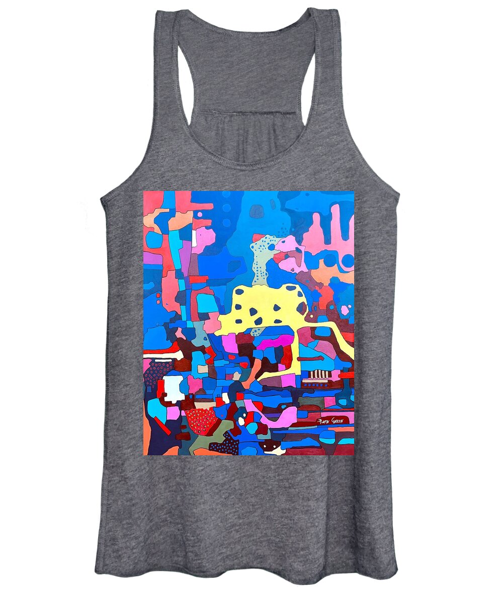 Abstract Color Women's Tank Top featuring the painting Spectrum Without Direction or Starting Point. by Plata Garza