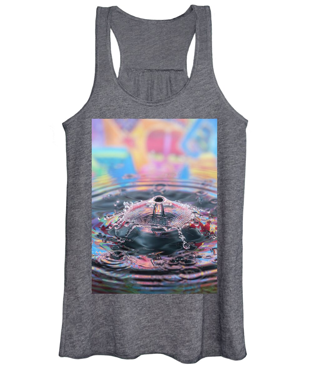 Abstract Women's Tank Top featuring the photograph Splashing Time by Sue Leonard