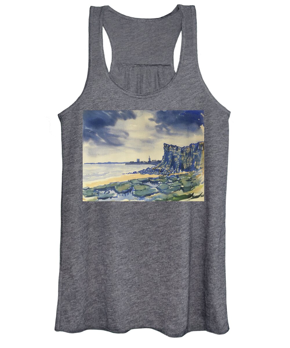Watercolour Women's Tank Top featuring the painting Sponge Beds at Sewerby by Glenn Marshall