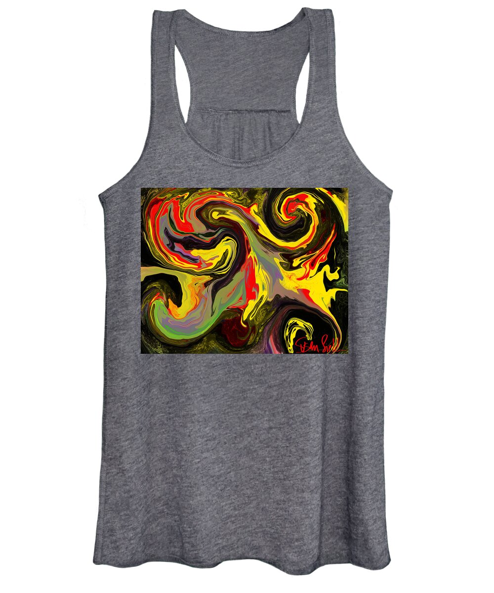Go With The Flow Women's Tank Top featuring the digital art Sporadic Excitement by Susan Fielder