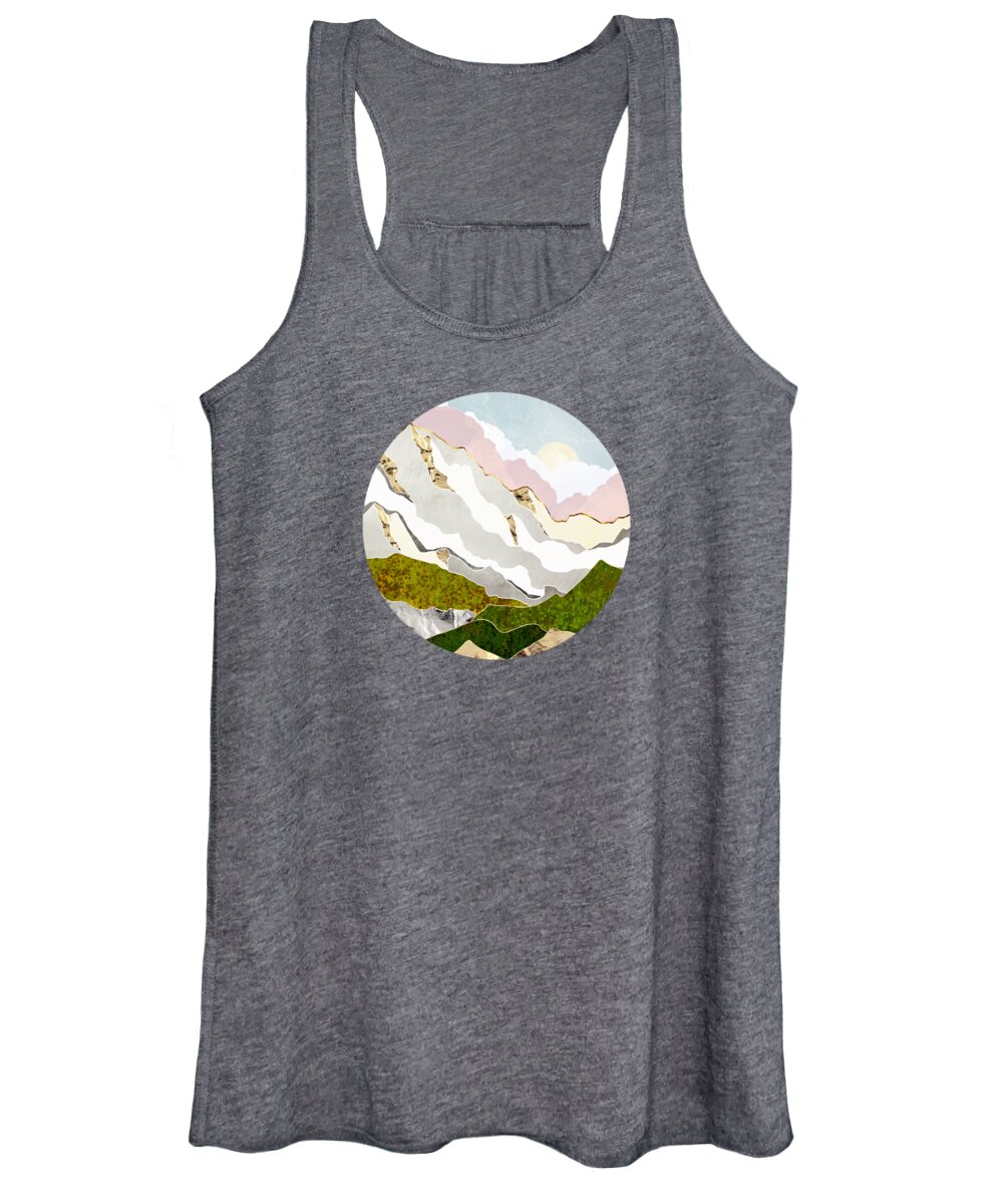 Spring Women's Tank Top featuring the digital art Spring Mountain by Spacefrog Designs