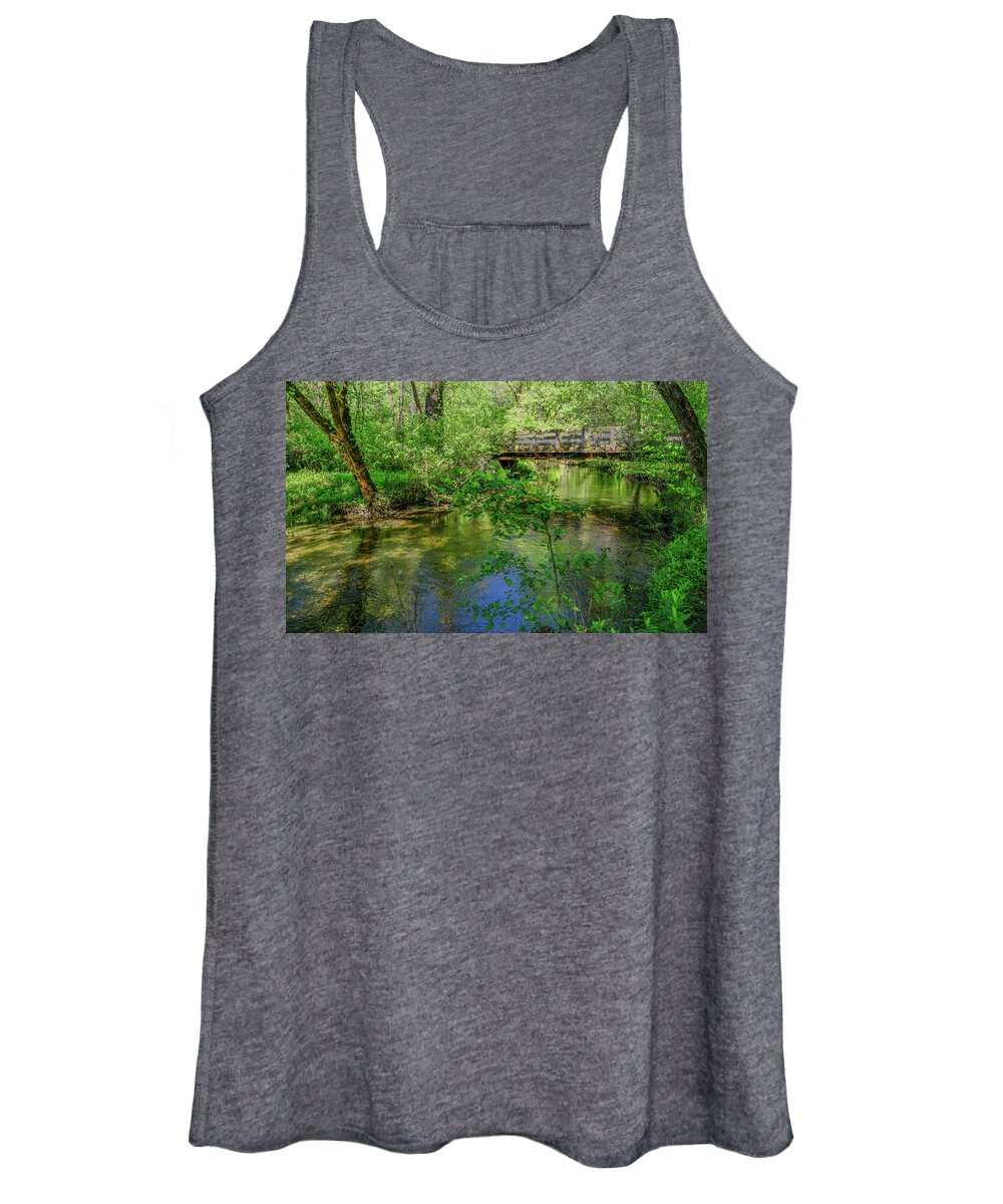 Cades Cove Women's Tank Top featuring the photograph Spring Walk Along the Creek by Marcy Wielfaert
