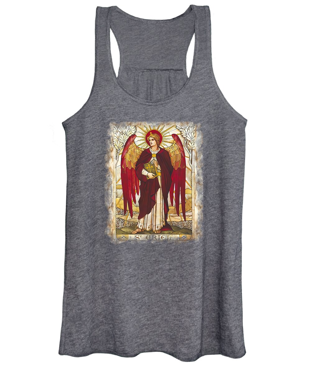 Angels Women's Tank Top featuring the mixed media St Uriel Archangel Angel Catholic Saint by Iconography