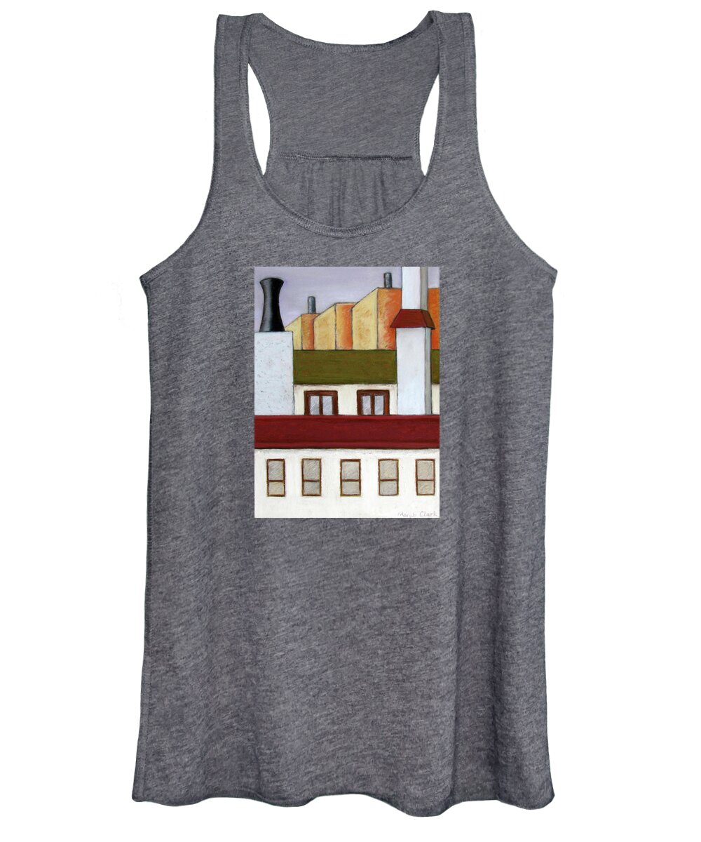Cityscape Women's Tank Top featuring the pastel Stacked Up by MaryJo Clark