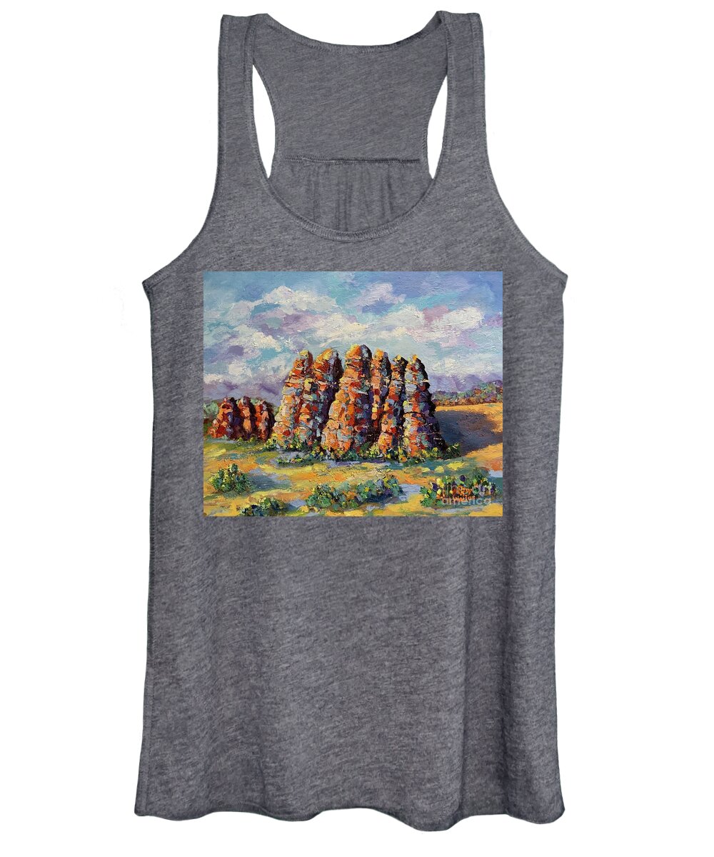 Red Rocks Women's Tank Top featuring the painting Standing Tall in Sedona by Patsy Walton