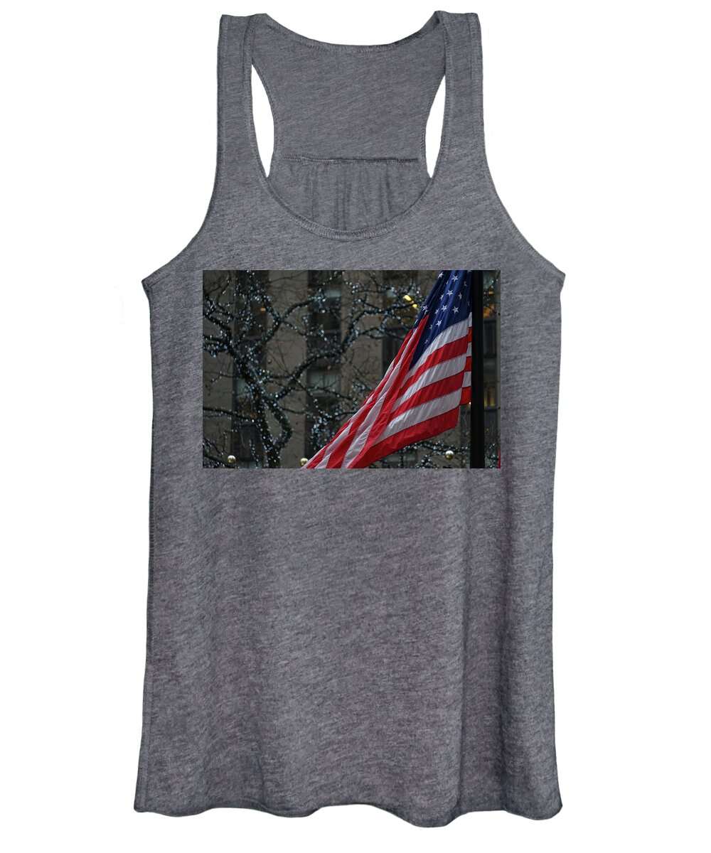 Usa Women's Tank Top featuring the photograph Stars And Stripes And Starry Tree by RC Studio