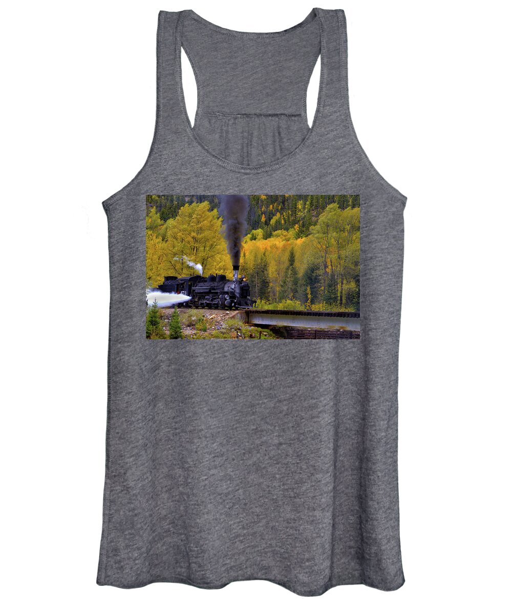 Steam Engine Women's Tank Top featuring the photograph Steam Engine by Bob Falcone
