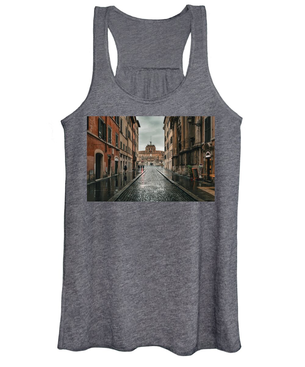 Castel Sant'angelo Women's Tank Top featuring the photograph Storm and History - View of Castel Sant'Angelo in Rome by Benoit Bruchez