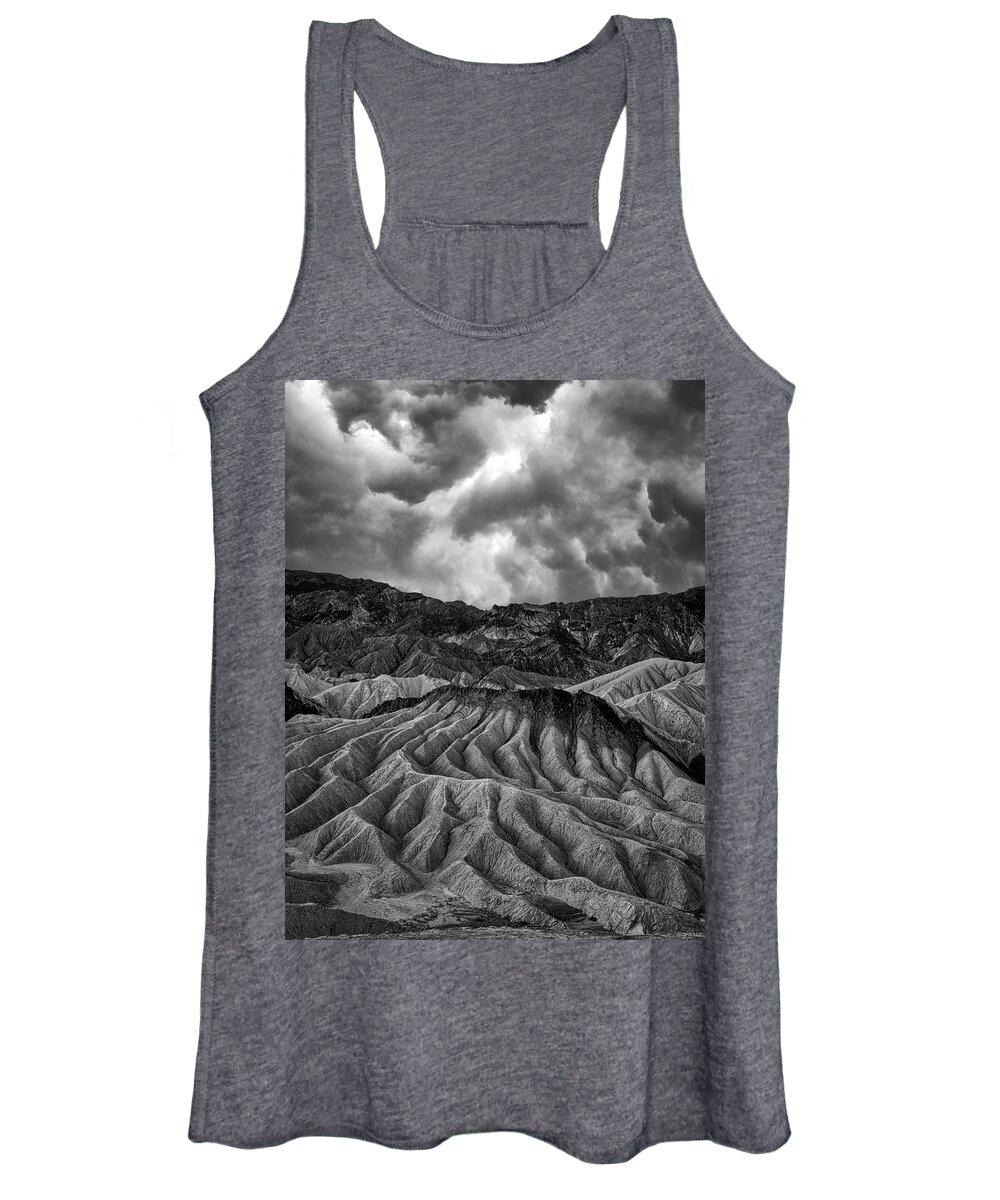 Landscape Women's Tank Top featuring the photograph Stormy Zabriskie Point by Romeo Victor