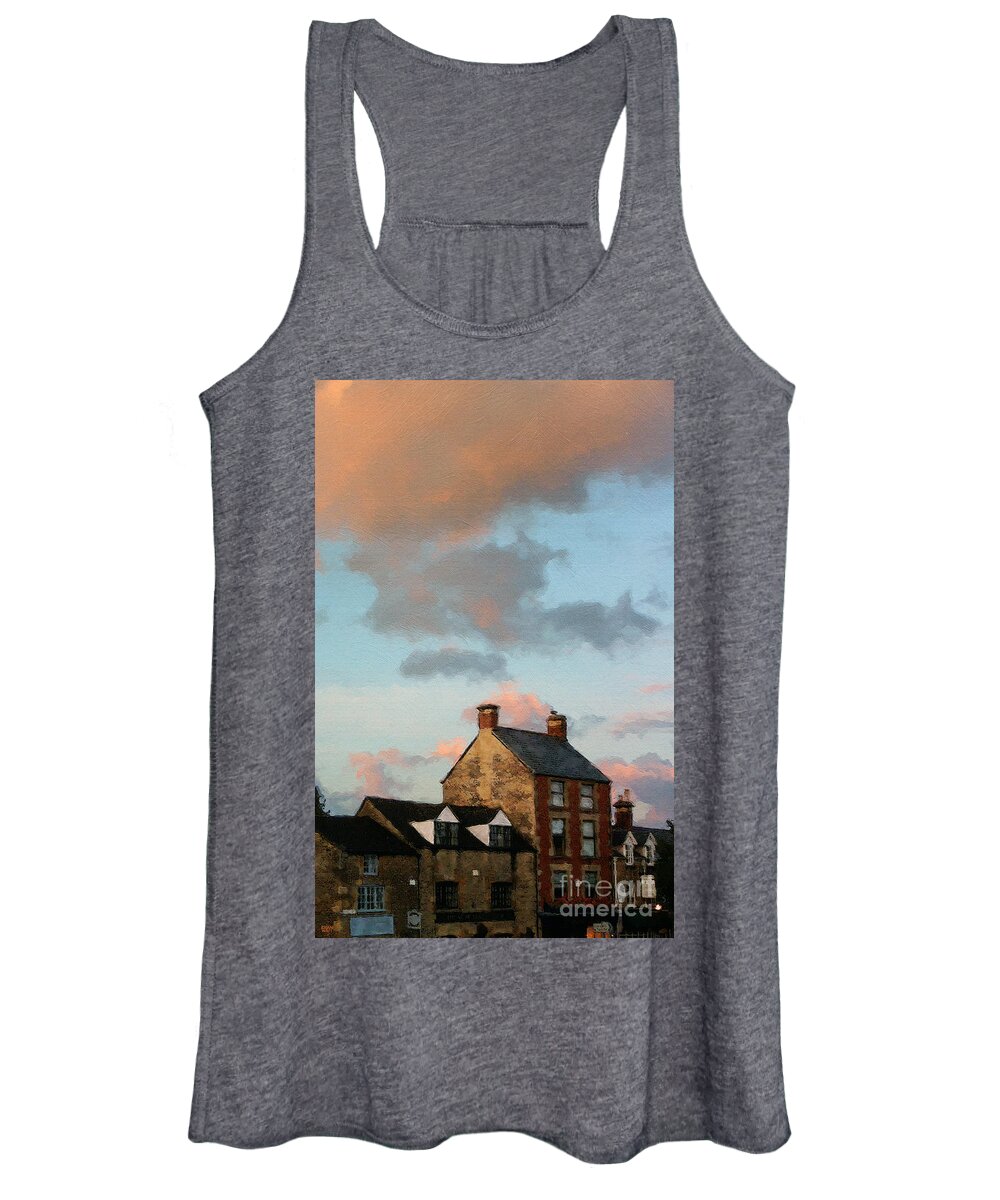 Stow-in-the-wold Women's Tank Top featuring the photograph Stow Shops by Brian Watt