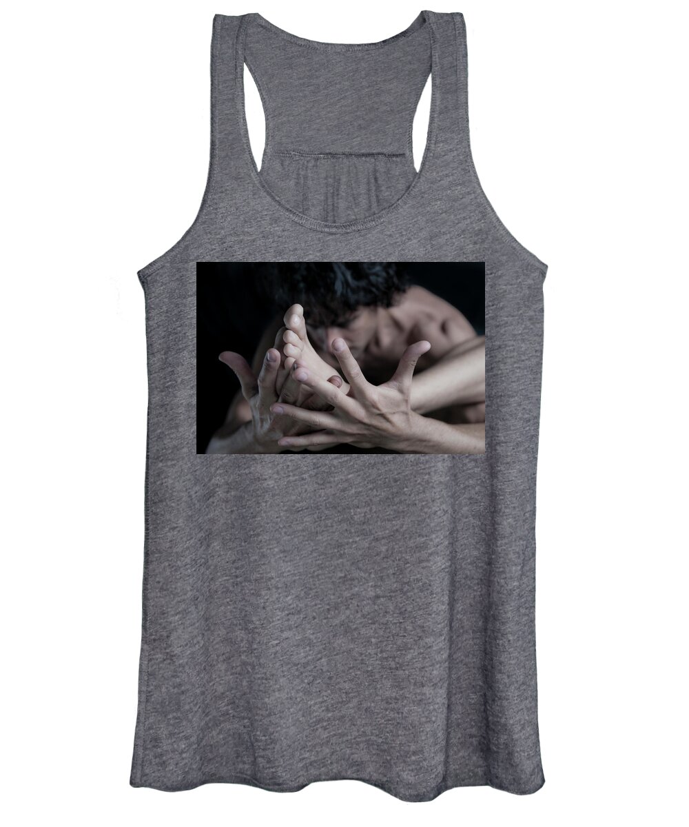 Yoga Women's Tank Top featuring the photograph Strength of Hands by Marian Tagliarino