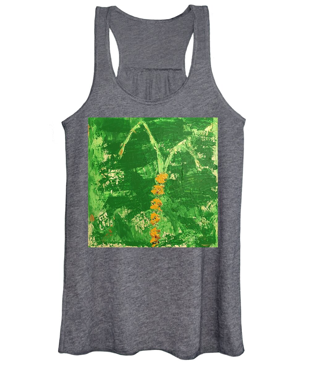 Sugar Cane Women's Tank Top featuring the painting Sucre de Canne by Medge Jaspan