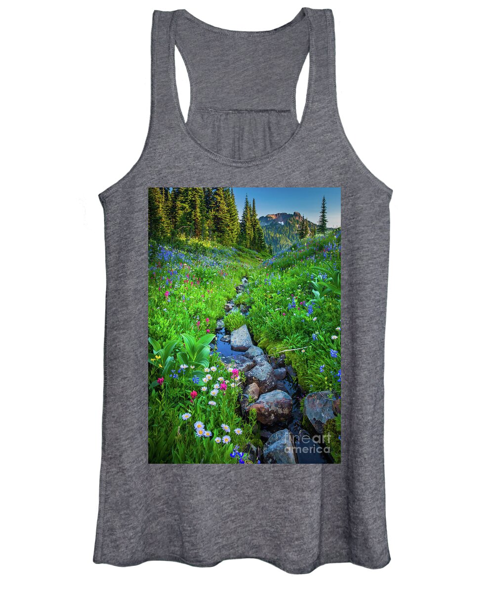 America Women's Tank Top featuring the photograph Summer Creek by Inge Johnsson