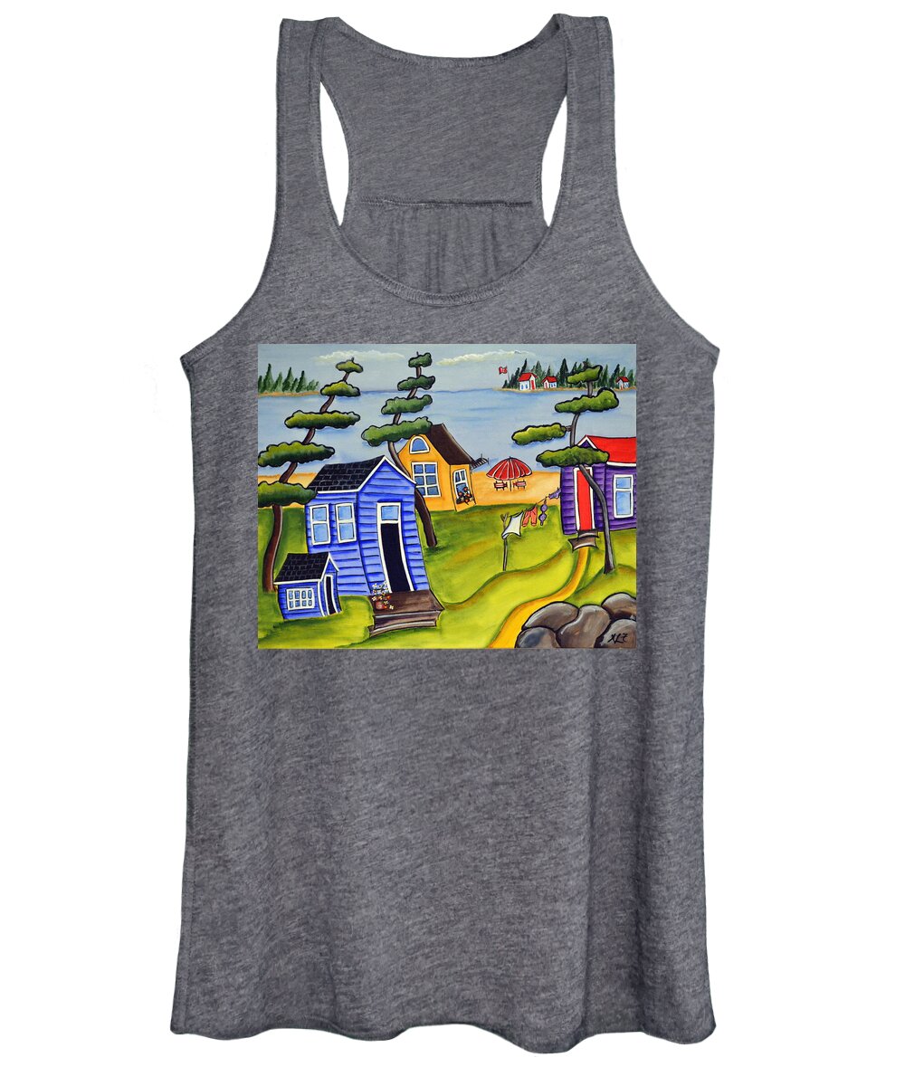Colourful Women's Tank Top featuring the painting Canada Day by Heather Lovat-Fraser