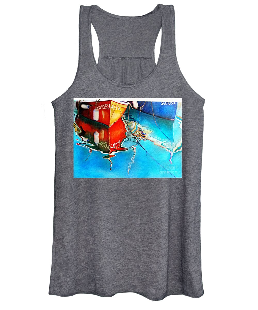 Drawing Women's Tank Top featuring the drawing Summertime by David Neace