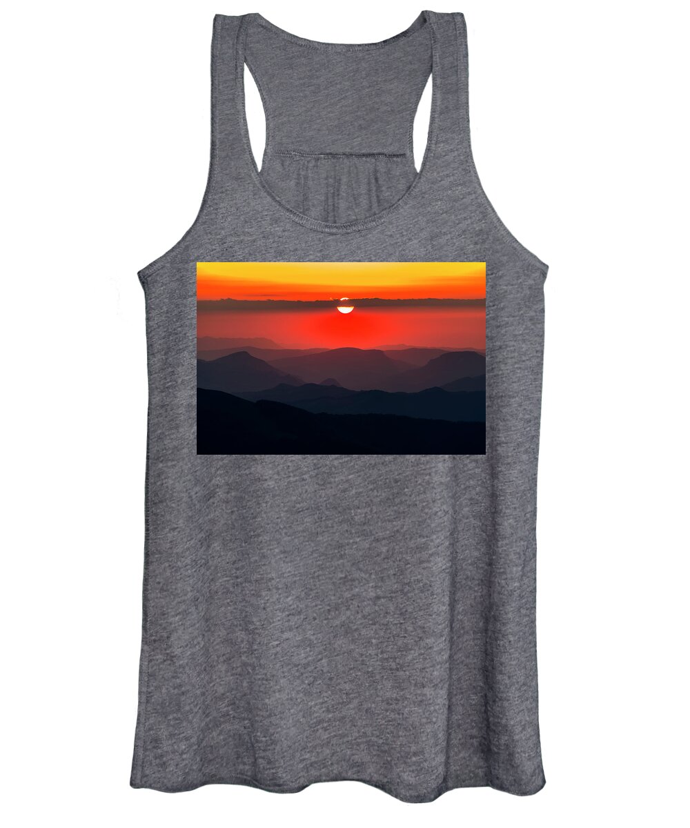 Balkan Mountains Women's Tank Top featuring the photograph Sun Eye by Evgeni Dinev
