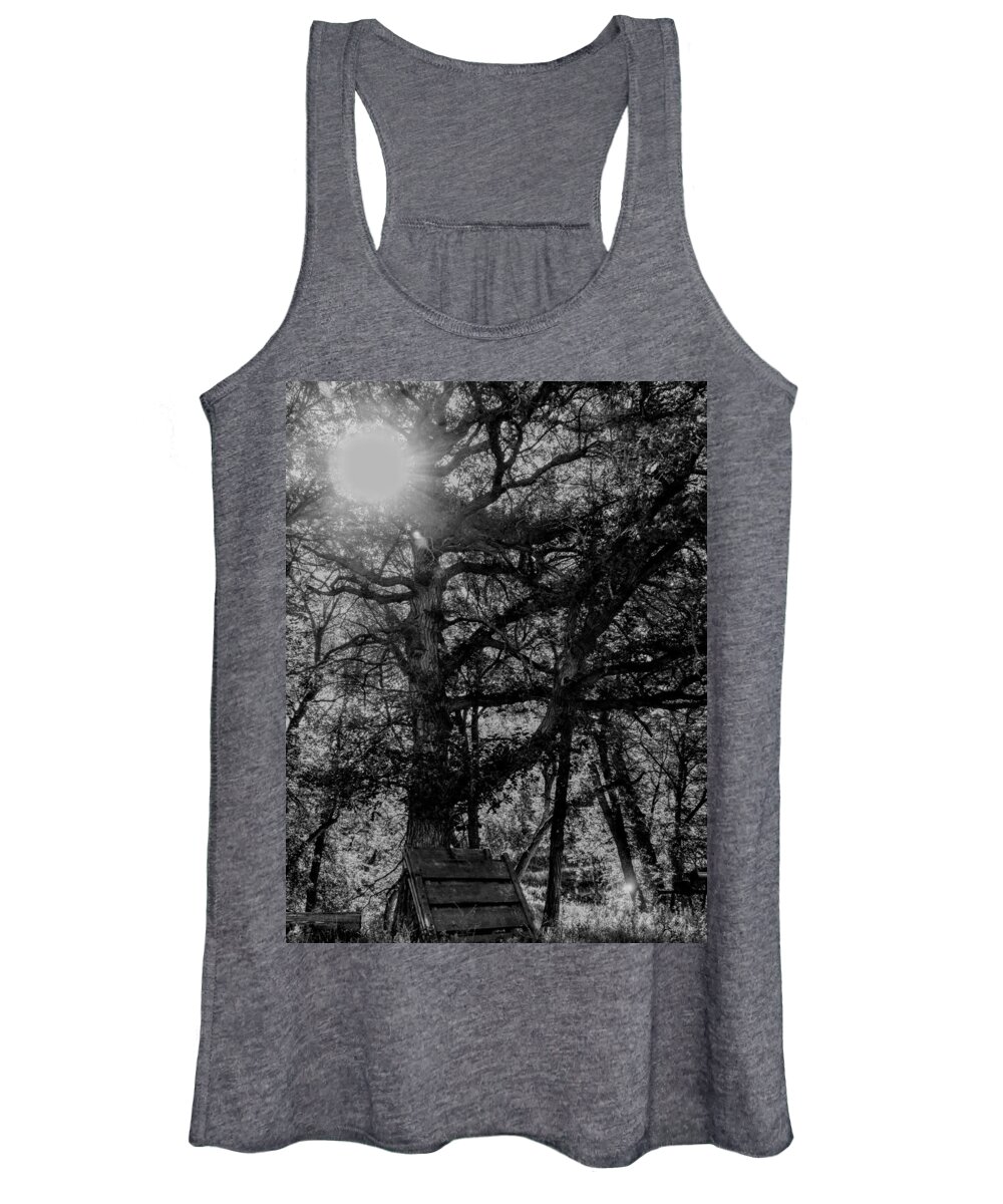 Old Tree Women's Tank Top featuring the photograph Sun Through The Branches by Amanda R Wright