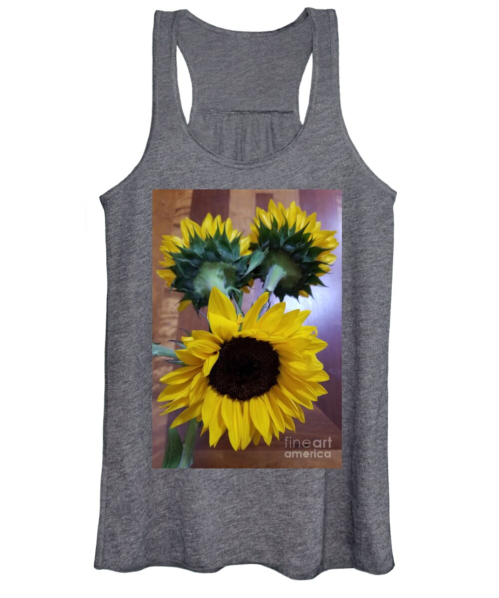 Sunflower Women's Tank Top featuring the digital art Sunflowers by Yenni Harrison