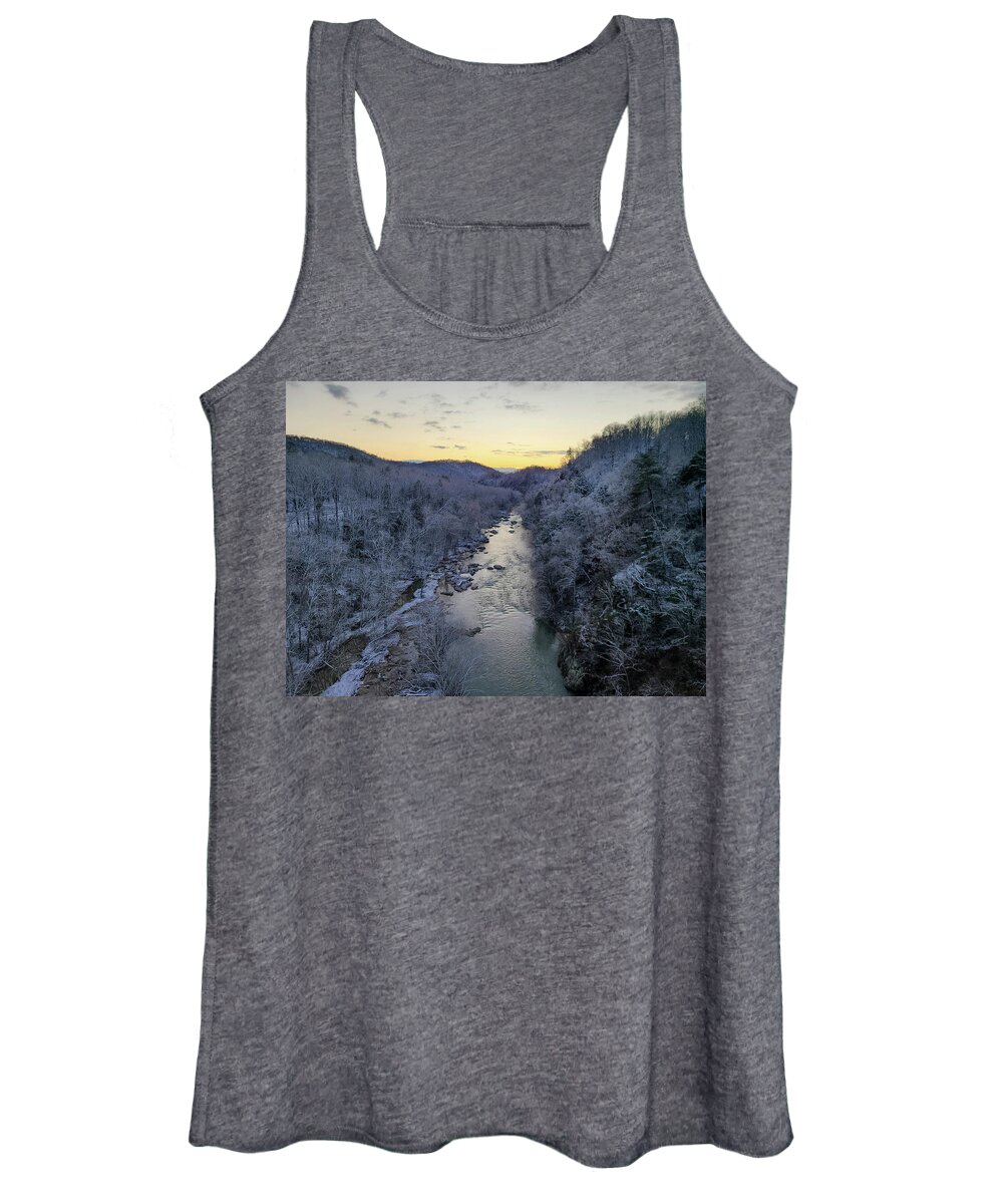 Blue Ridge Parkway Women's Tank Top featuring the photograph Sunrise after Snow by Deb Beausoleil