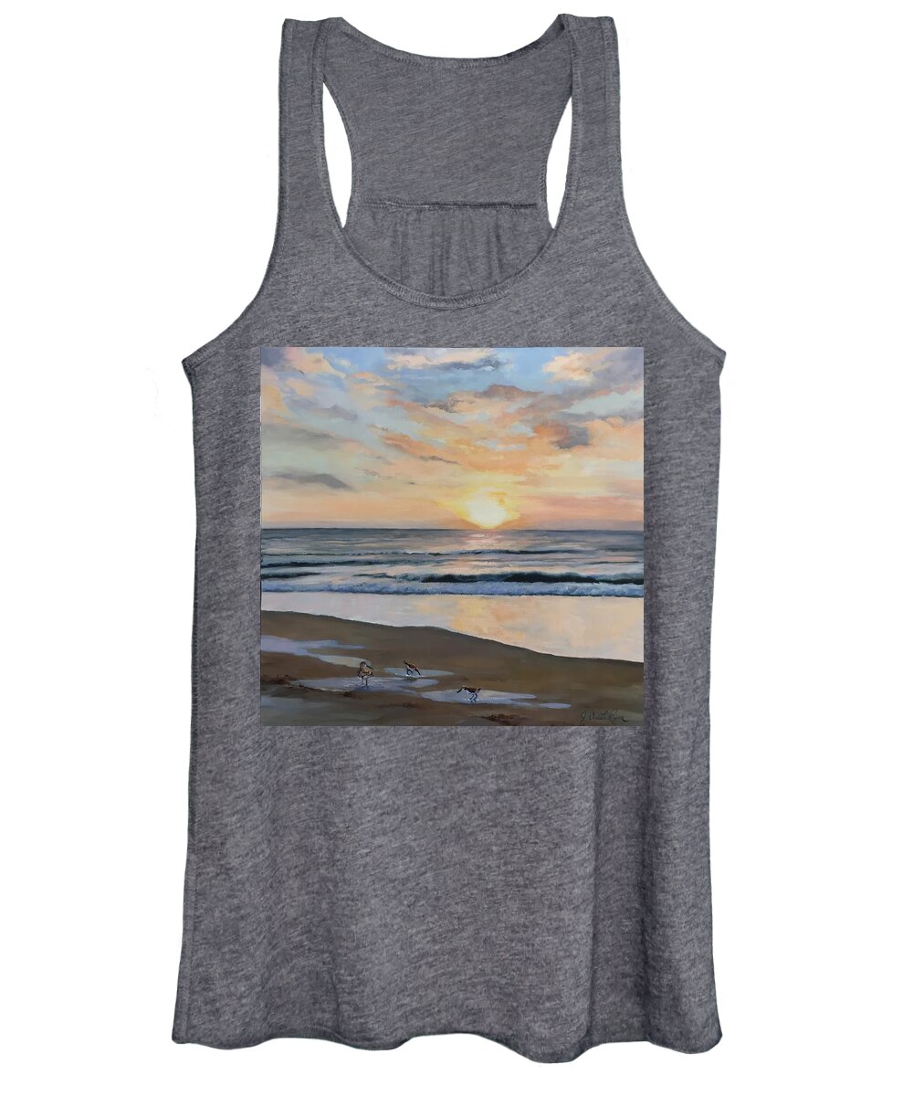 Atlantic Ocean Women's Tank Top featuring the painting Sunrise by Judy Rixom