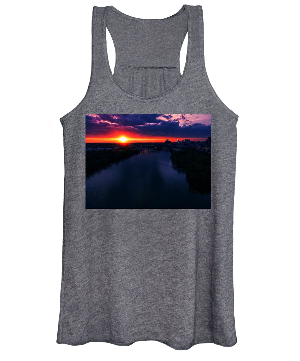  Women's Tank Top featuring the photograph Sunset on the James by Stephen Dorton