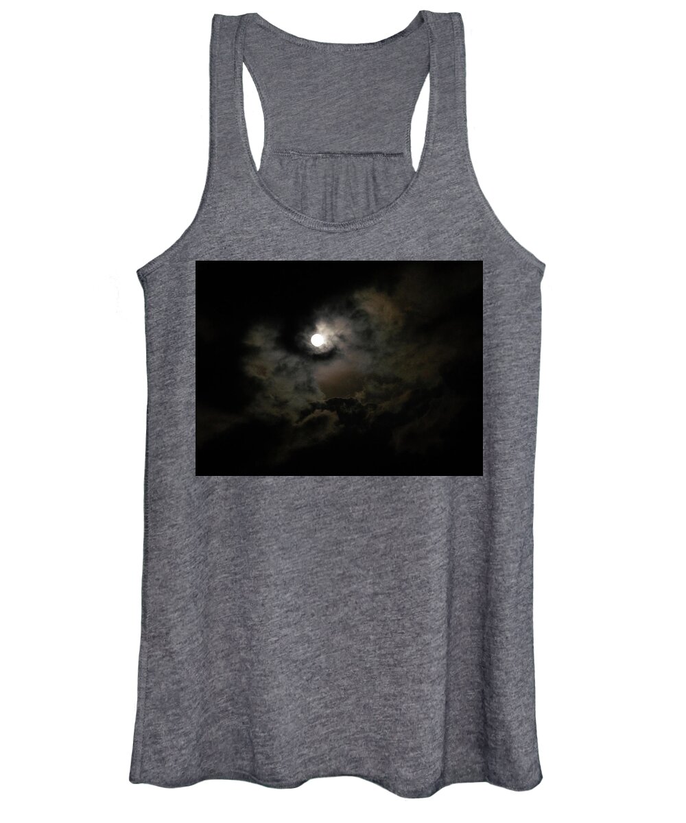 Supermoon Women's Tank Top featuring the photograph Supermoon on the Mississippi by Susie Loechler