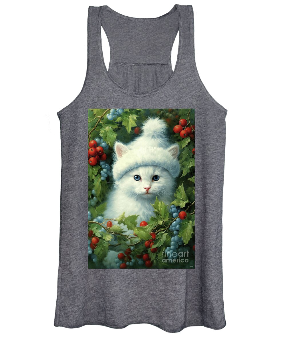 Christmas Women's Tank Top featuring the painting Sweet Snowflake by Tina LeCour