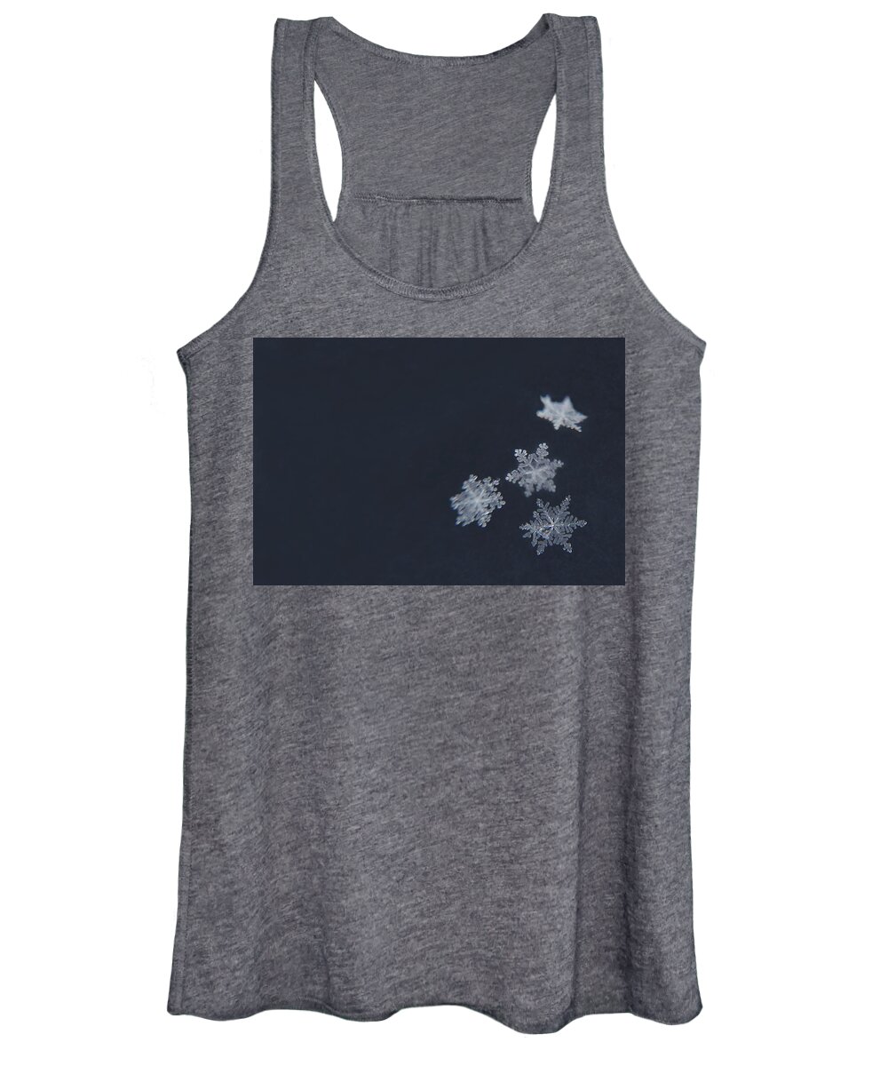 Snowflakes Women's Tank Top featuring the photograph Sweet Snowflakes by Carrie Ann Grippo-Pike
