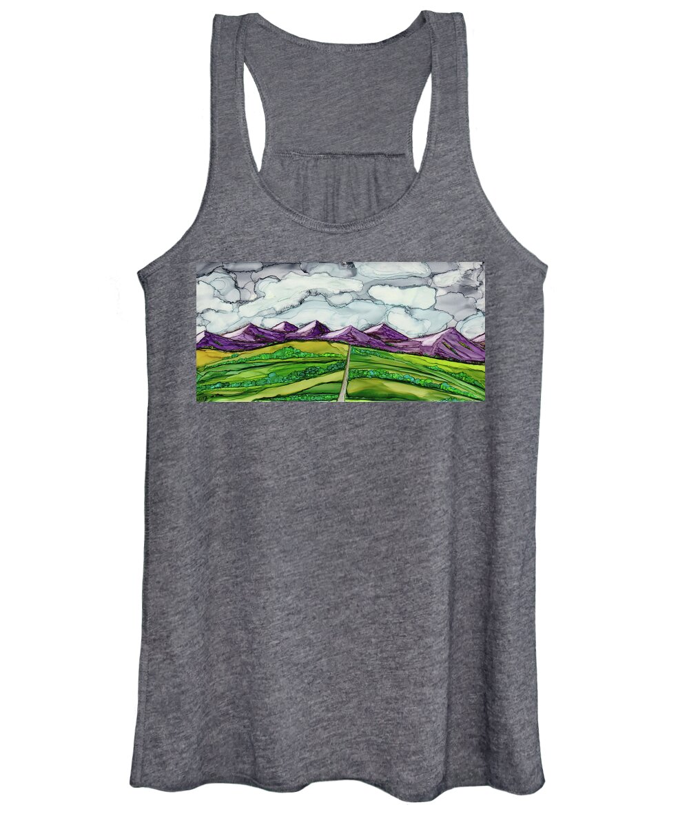 Dreamscape Women's Tank Top featuring the painting Take Me To The Mountains by Winona's Sunshyne
