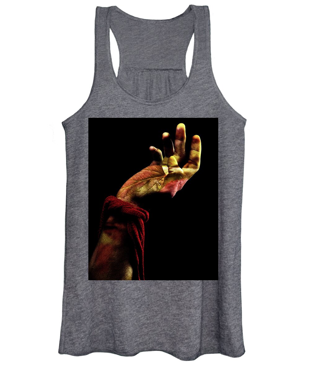Hand Women's Tank Top featuring the photograph Tears in hand by Al Fio Bonina