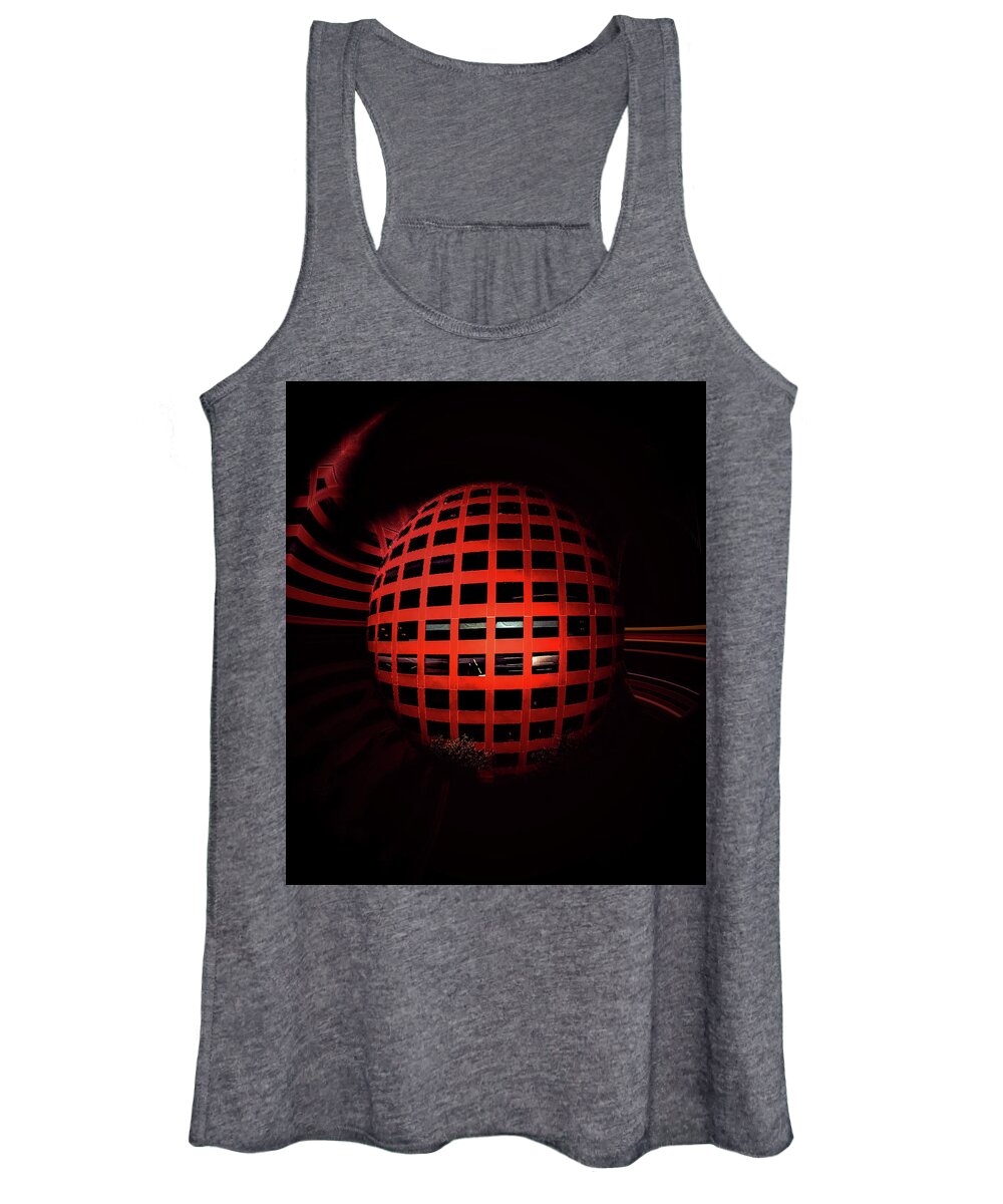 Red Women's Tank Top featuring the digital art Telecommute by Addison Likins