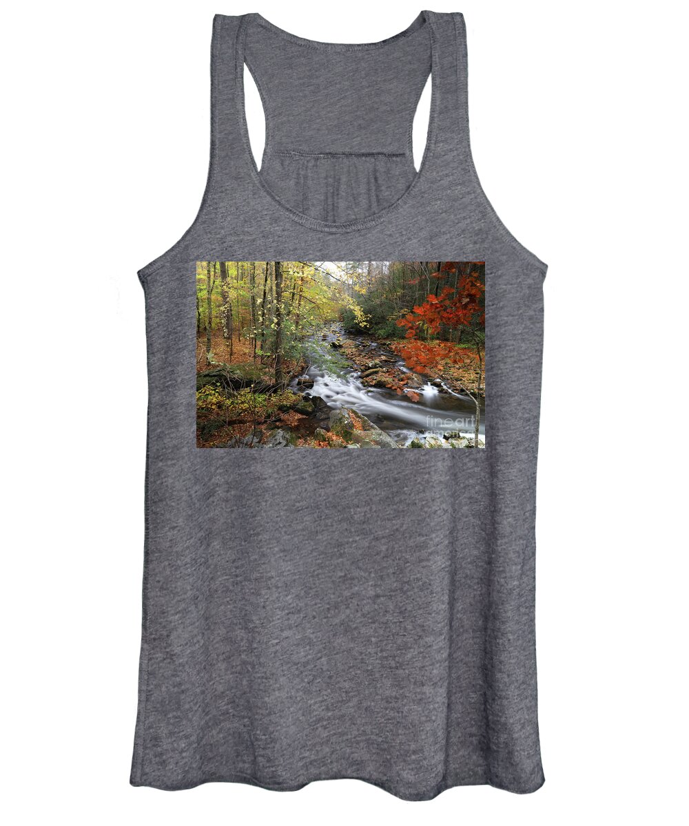 Tellico River Women's Tank Top featuring the photograph Tellico Fall by Rick Lipscomb