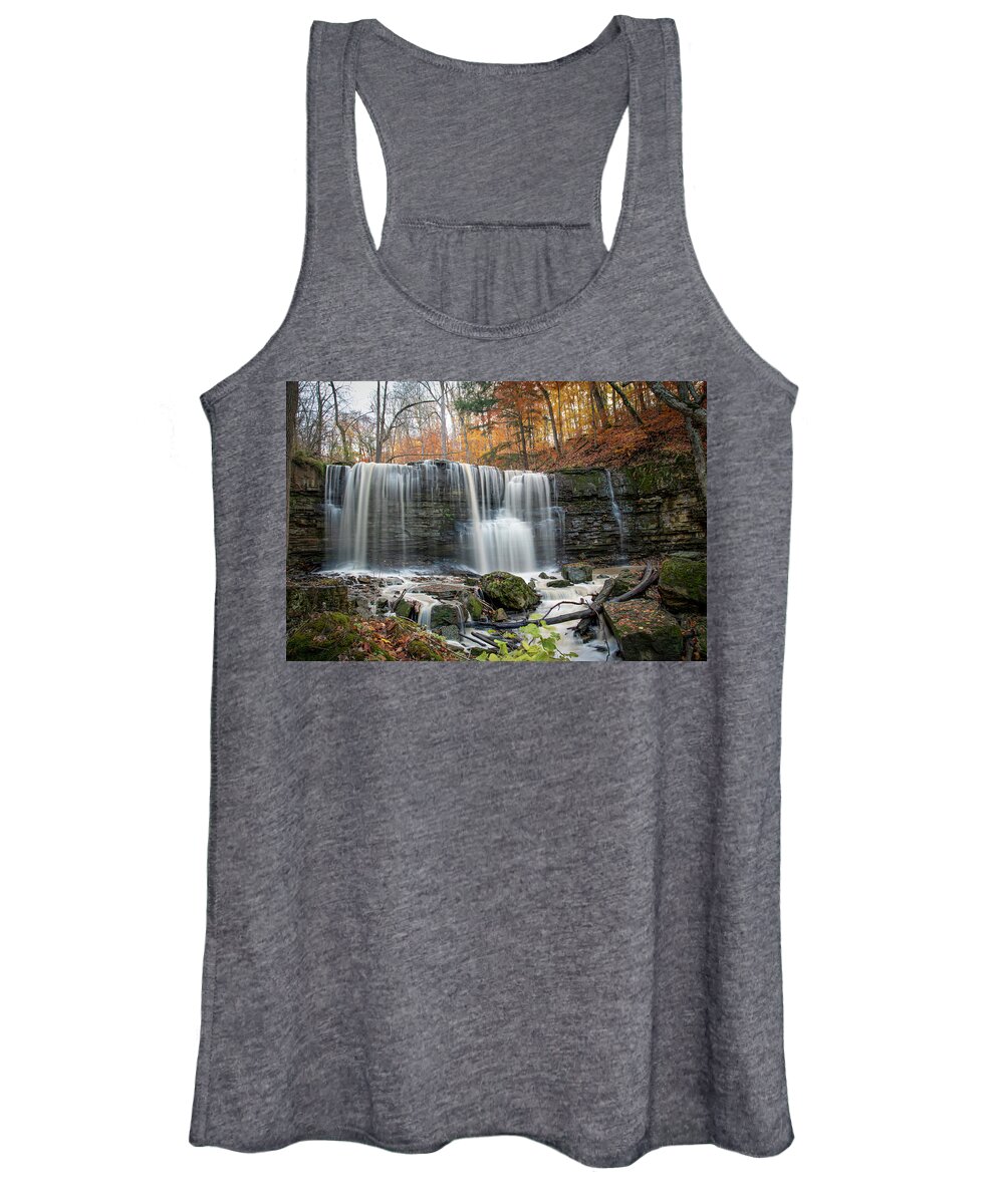 Forest Women's Tank Top featuring the photograph Terrace Falls near St. Catherines, Ontario by John Twynam