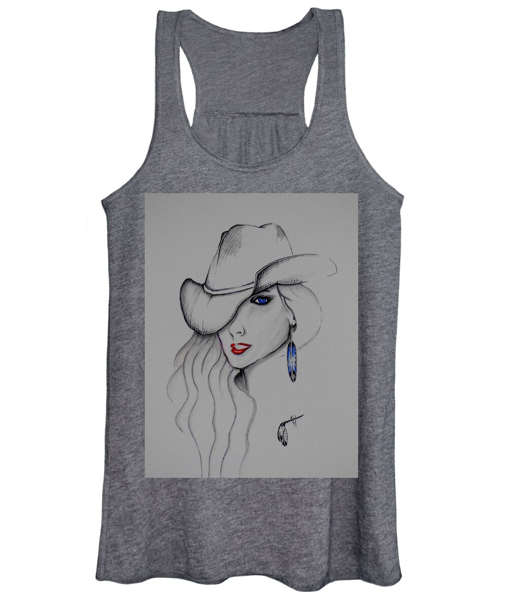Texas Girl Women's Tank Top featuring the painting Texas Girl by Kem Himelright