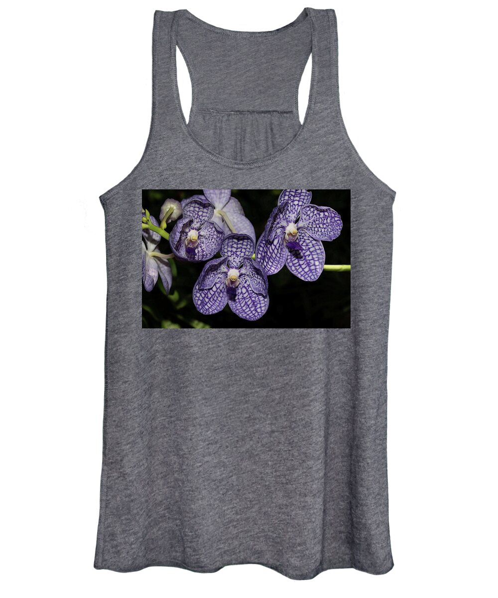 Orchid Women's Tank Top featuring the photograph Textured Orchid Flowers 2 by Mingming Jiang