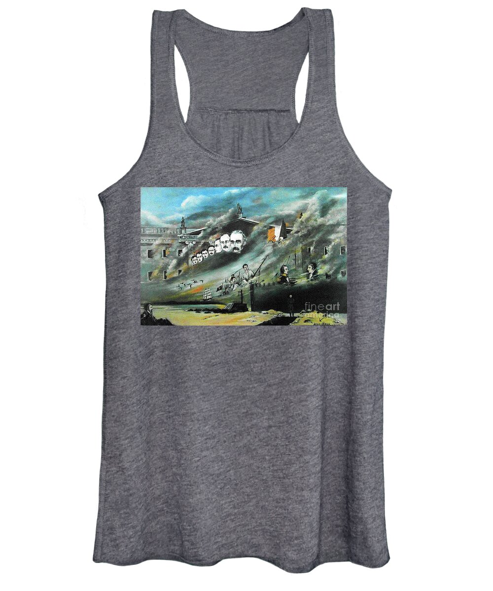  Women's Tank Top featuring the painting The 1916 Rising in Dublin by Val Byrne