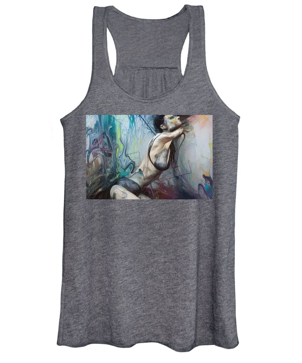 Digital Women's Tank Top featuring the digital art The Agony and Ectasy of Art by Beverly Read