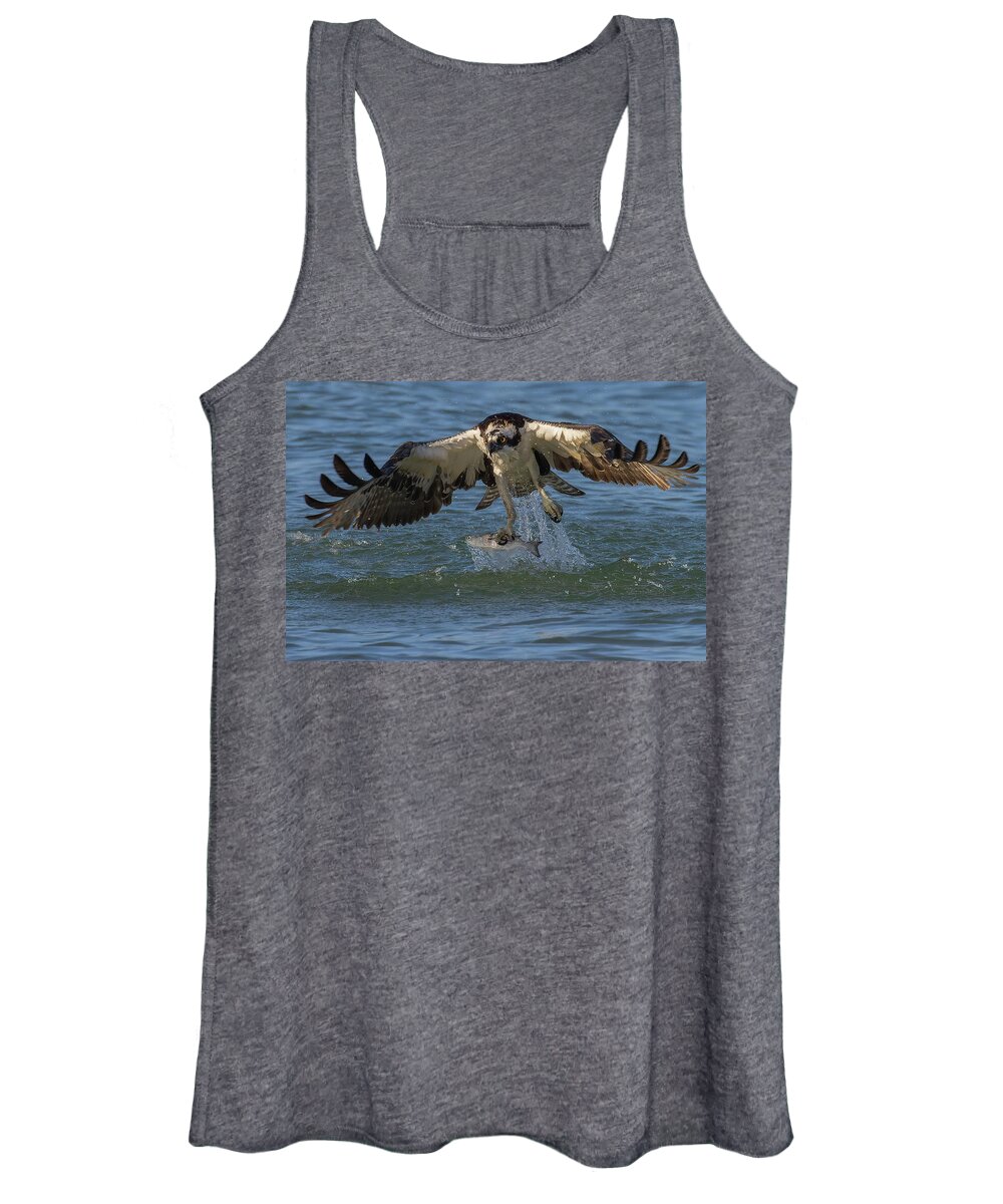 Osprey Women's Tank Top featuring the photograph The Catch by RD Allen