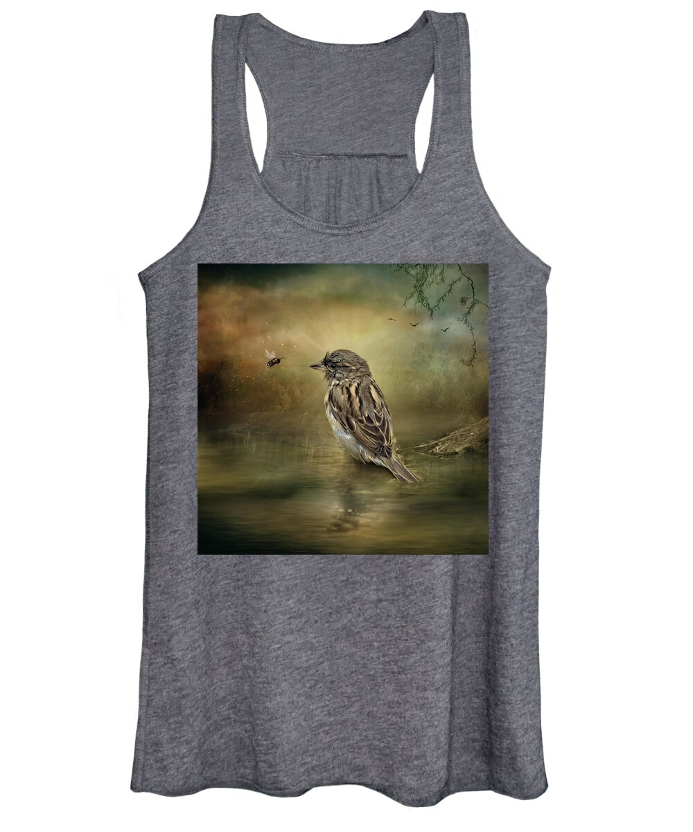 Bird Women's Tank Top featuring the digital art The Conversation by Maggy Pease