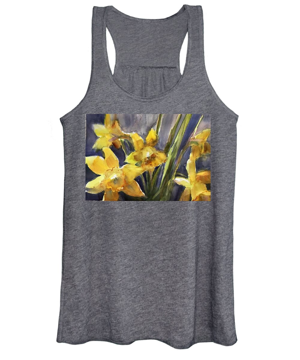 Flower Women's Tank Top featuring the painting The Daffodils Bloomed II by Judith Levins