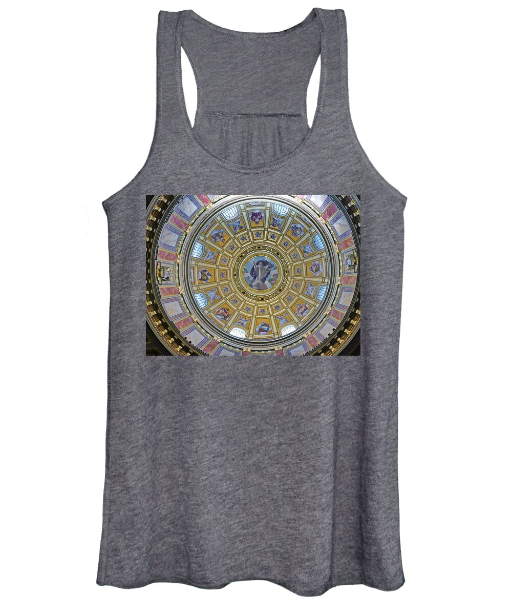 Dome Women's Tank Top featuring the photograph The Dome Inside of St Stephen's Basilica, Budapest, Hungary by Lyuba Filatova