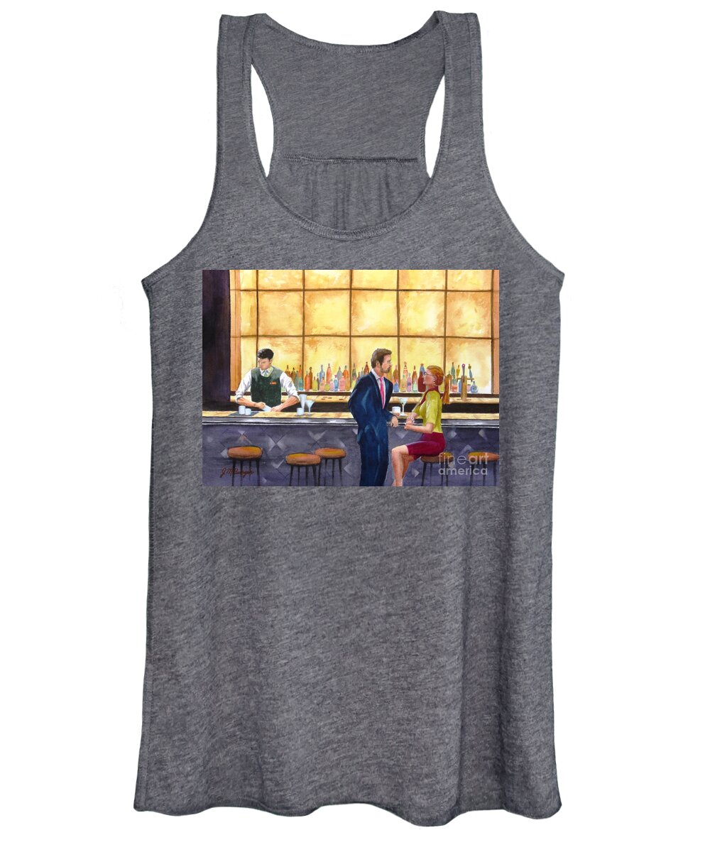 Bar Women's Tank Top featuring the painting The Encounter by Joseph Burger