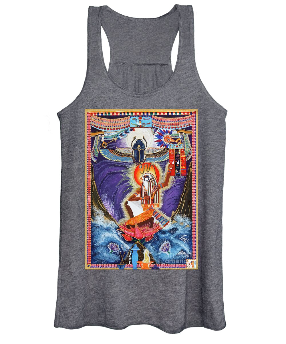Ra Women's Tank Top featuring the mixed media The Father Ra by Ptahmassu Nofra-Uaa