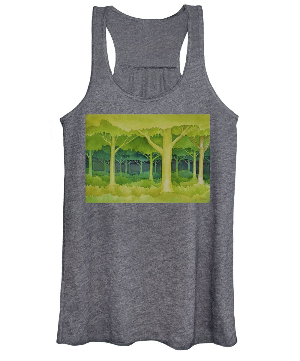 Kim Mcclinton Women's Tank Top featuring the painting The Forest for the Trees by Kim McClinton