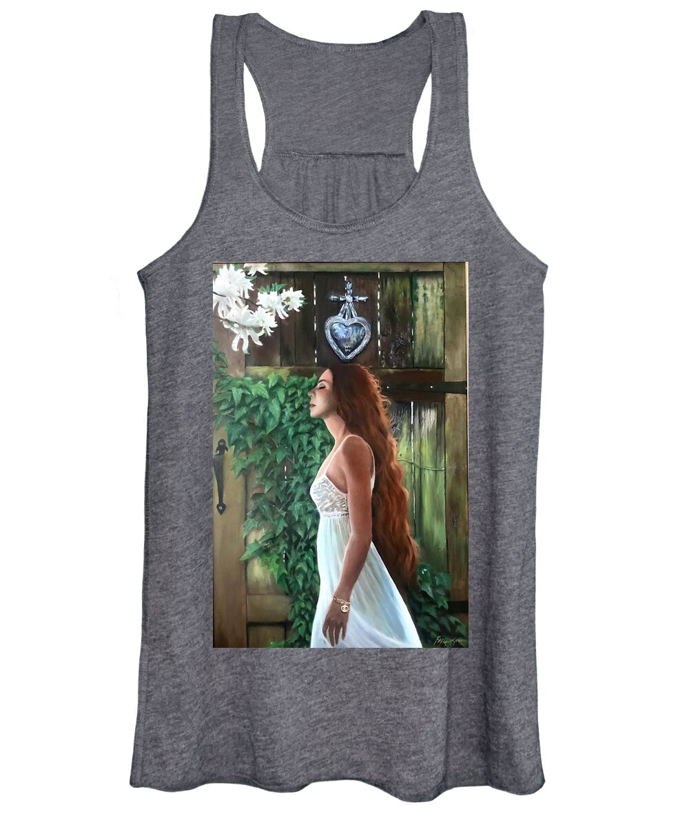 Woman Women's Tank Top featuring the painting The Gate by Richard Ferguson