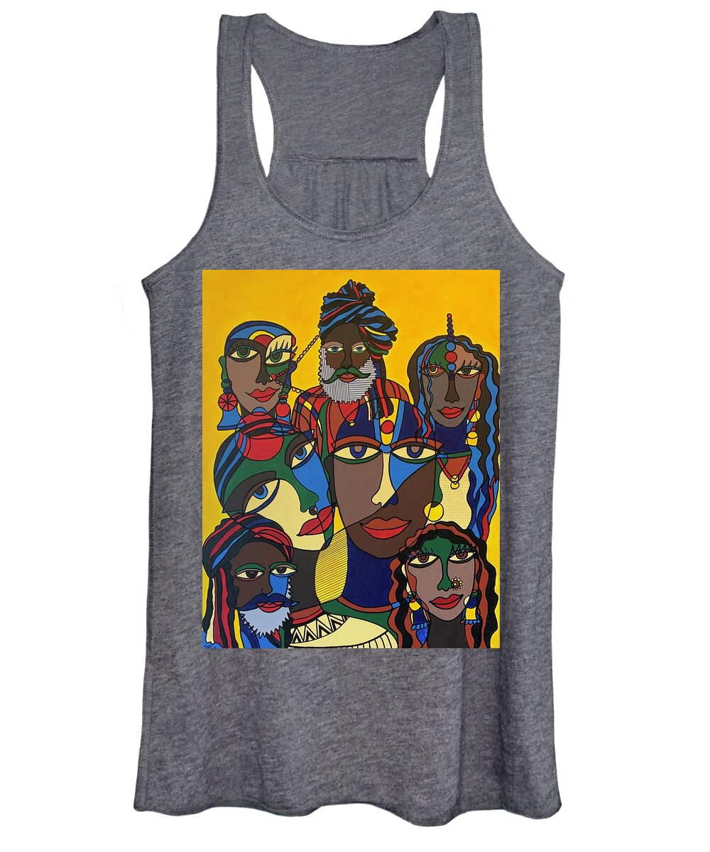 Cubism Women's Tank Top featuring the painting The Gathering by Raji Musinipally
