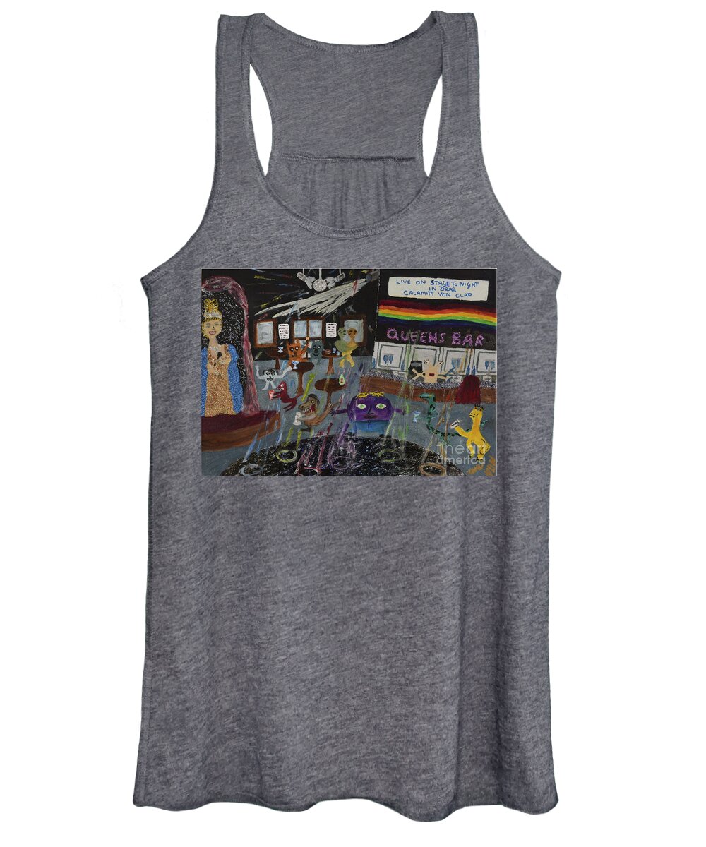 Lgbtq Women's Tank Top featuring the painting The Gay scene is not what it once was by David Westwood